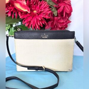 Kate Spade Storybook Clarise raffia & leather crossbody bag